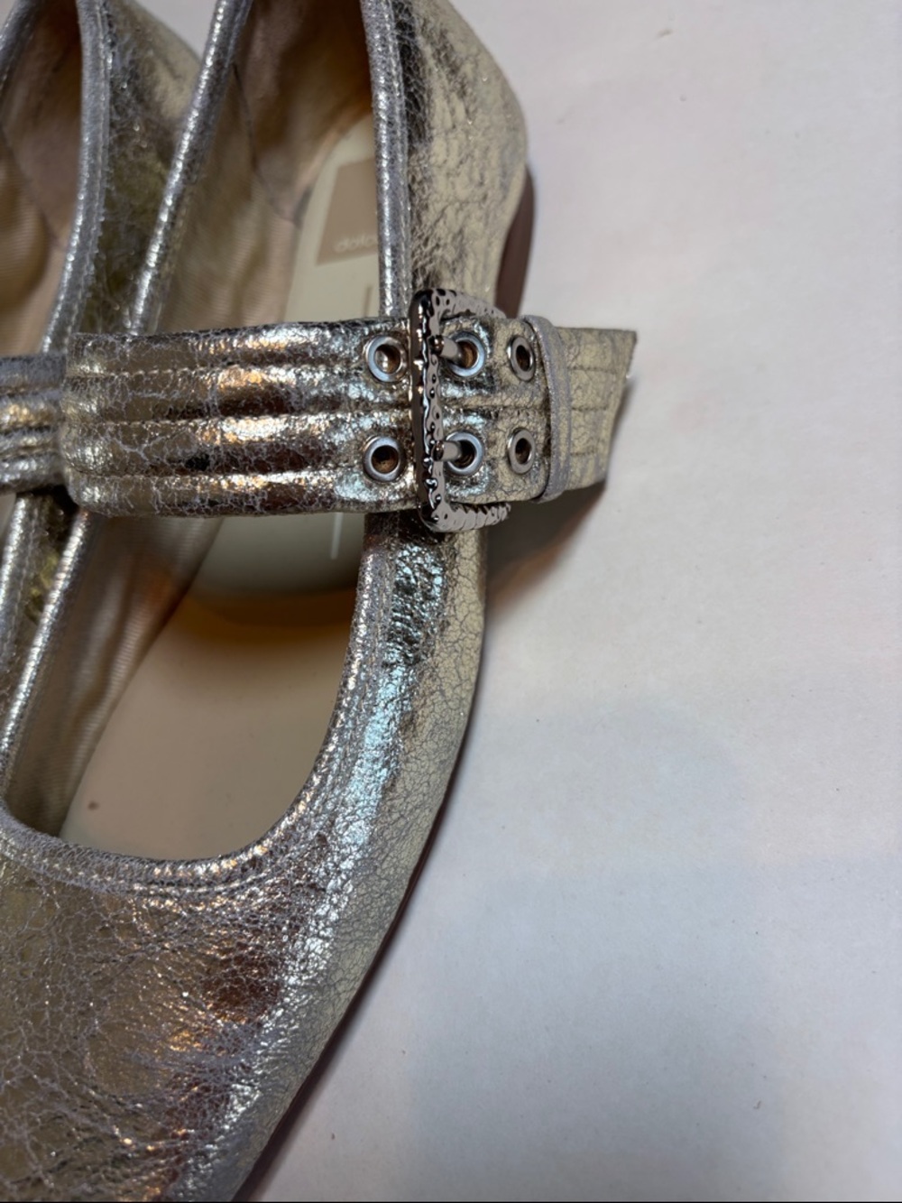 Dolce Vita Arora Silver Metallic Mary Jane Flats Women Size 6.5 - Picture 4 of 14
